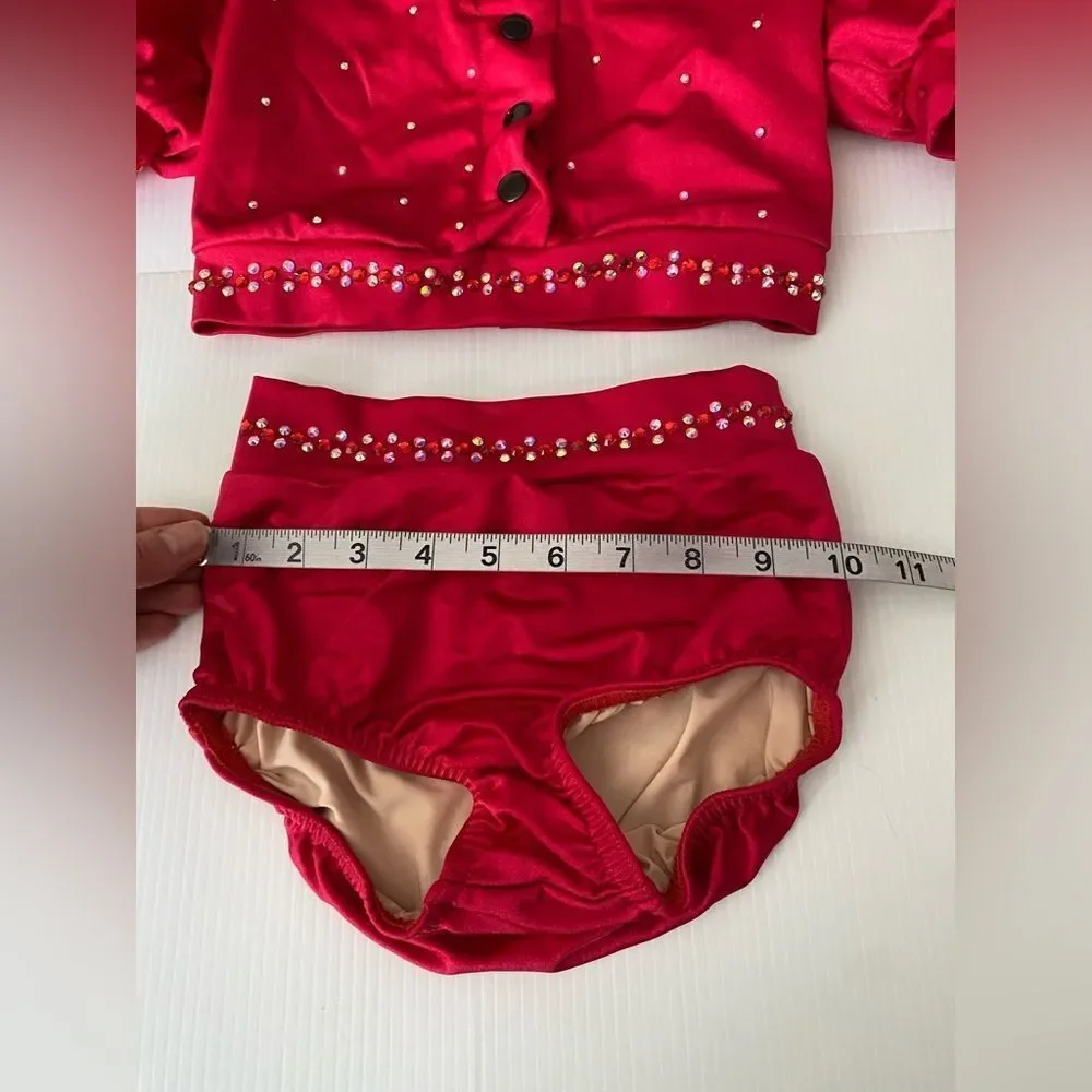 Kelle dance costume solo custom 2 piece red DANCE FRESH 2858 jazz MC child